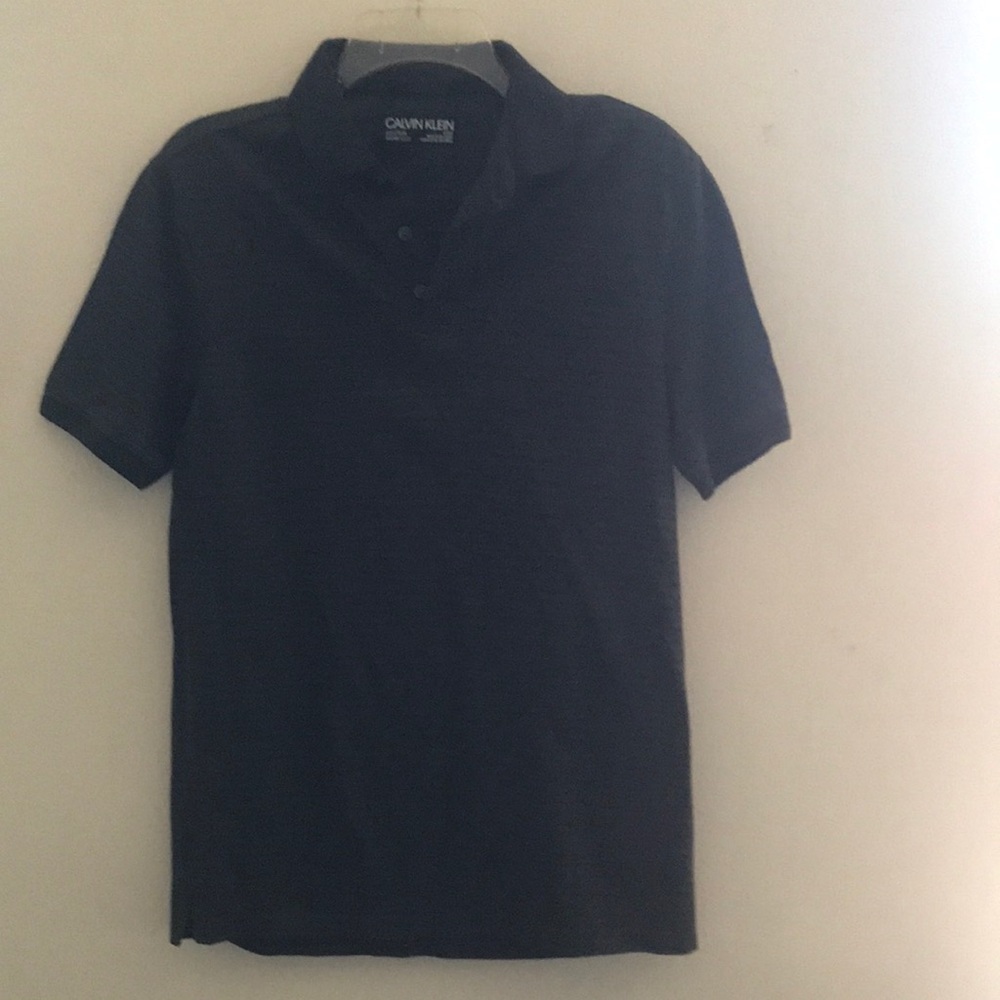 Calvin Klein Gray Polo Shirt Classic Design Short Sleeves